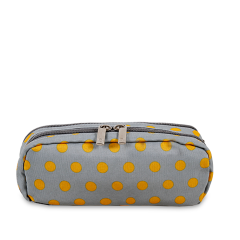 Double Compartment Pencil Case in Candy Buttons Two Separate Zipped Compartments