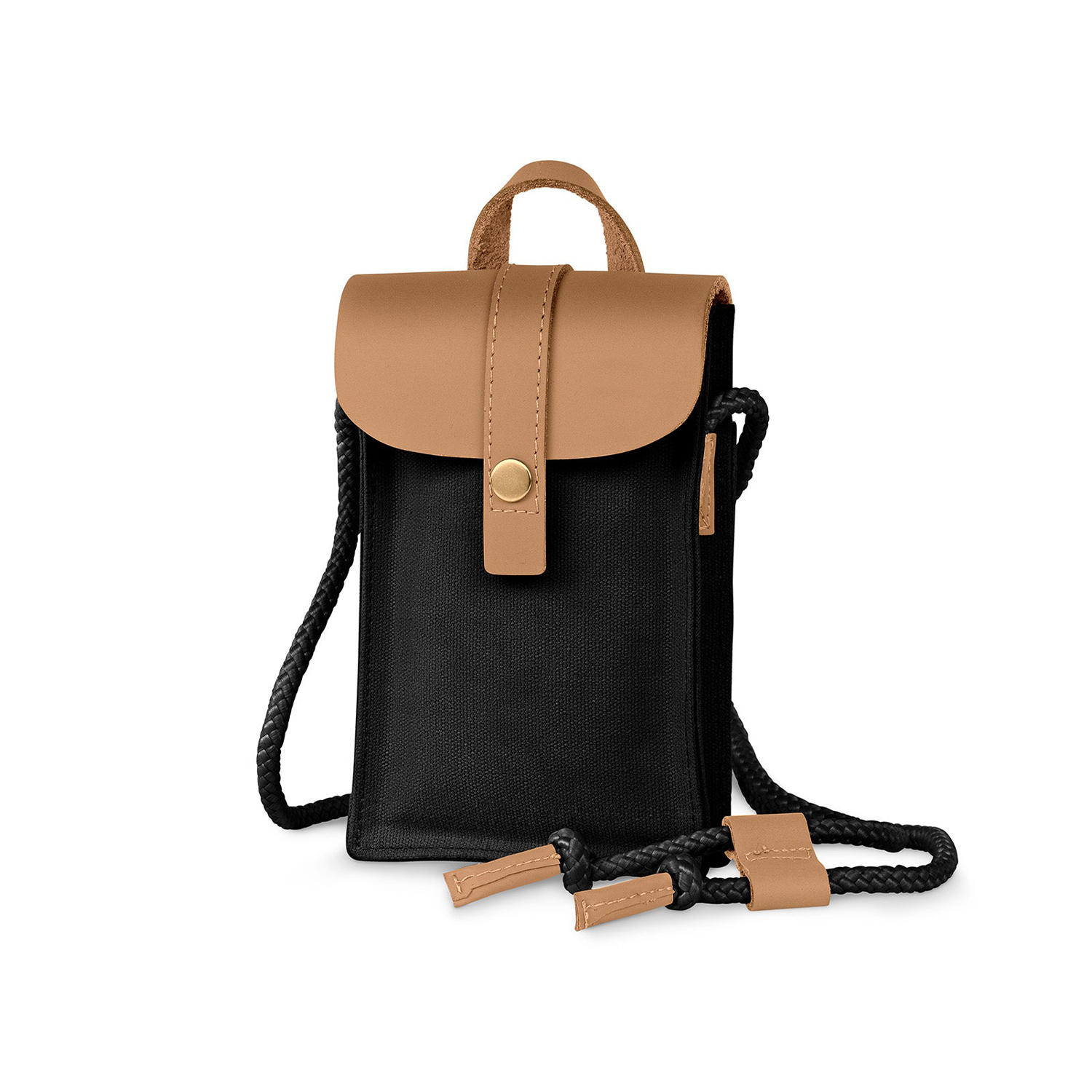 Minimalistic Design Crossbody Unisex Phone Bag Waxed Canvas Nano Bag Stylish Contrast Color