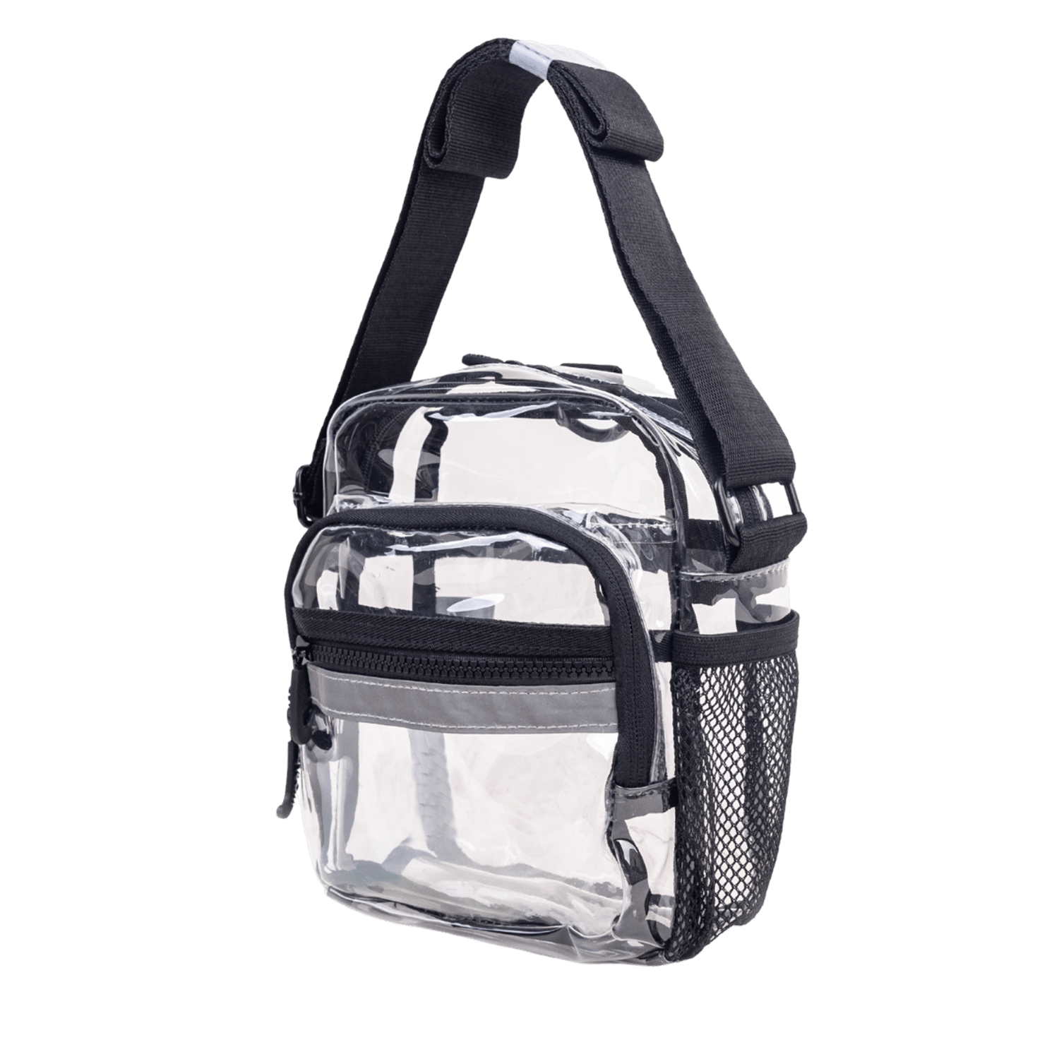 Women Crossbody Bag in Clear Fabric Girls On-the-go Lifestyle Adjustable Shoulder Strap