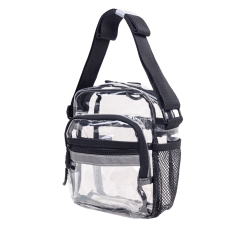 Women Crossbody Bag in Clear Fabric Girls On-the-go Lifestyle Adjustable Shoulder Strap