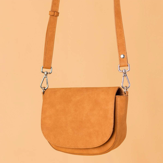 Street Fashion Half-moon Shoulder Mini Bag Minimalist Design Eco Vegan Leather Magnetic Clasp Logo Embossing