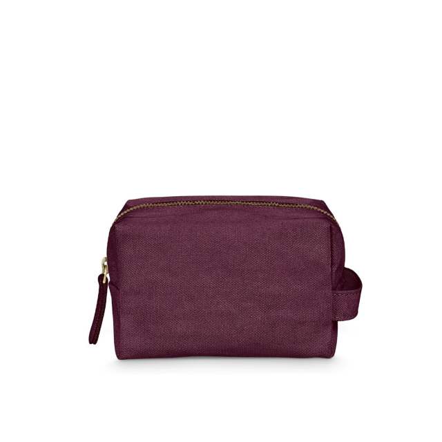 100% Vegan Compact Pouch Waxed Canvas Stylish Cosmetic Bag Pencil Case