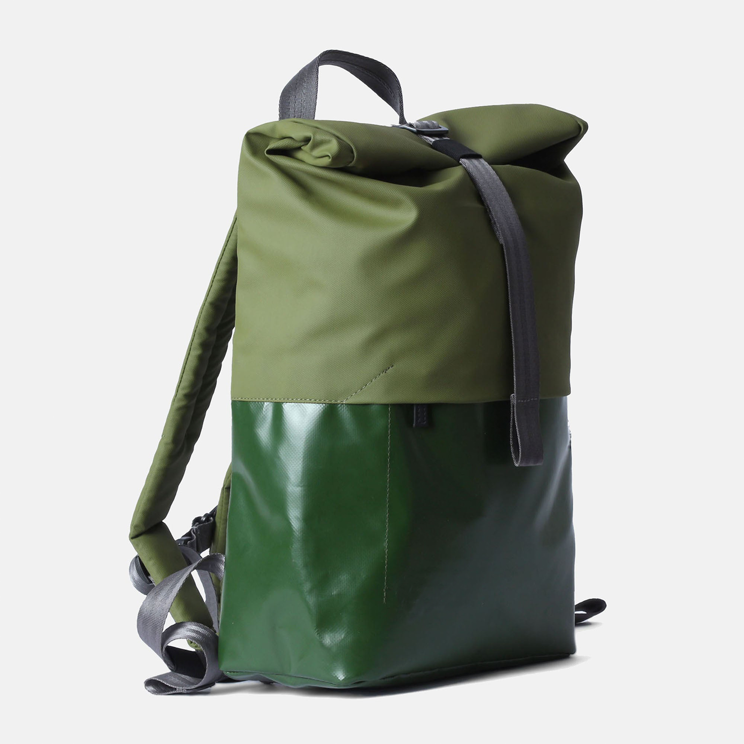Mens Stylish Roll-top Backpack Mountain Adventurers Cyclists Outdoor Sports Unisex Lightweight Bag