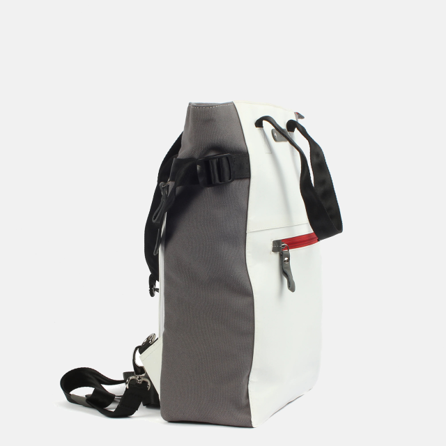 Mens 2-in-1 Backpack Womens City Shopper 14'' Padded Laptop Bag Contrast Color Tarpaulin Recycled PET
