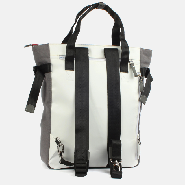 Mens 2-in-1 Backpack Womens City Shopper 14'' Padded Laptop Bag Contrast Color Tarpaulin Recycled PET