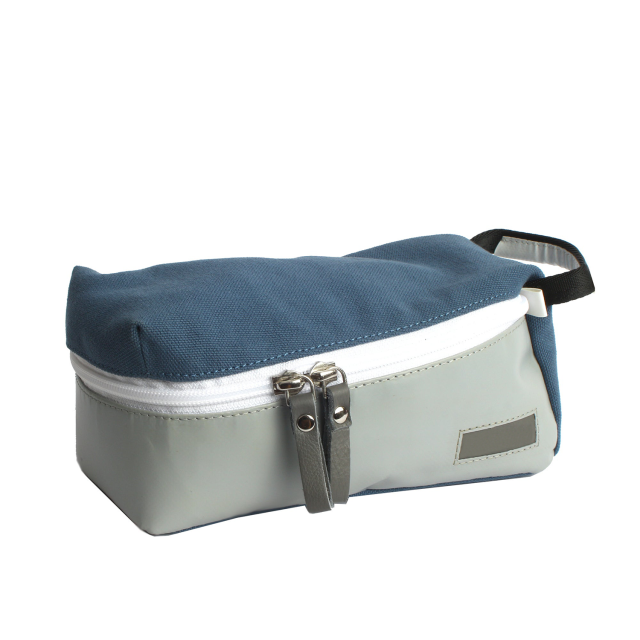Custom Logo Printing Contrast Color Toiletry Storage Cotton Canvas Wash Bag for Cosmetics