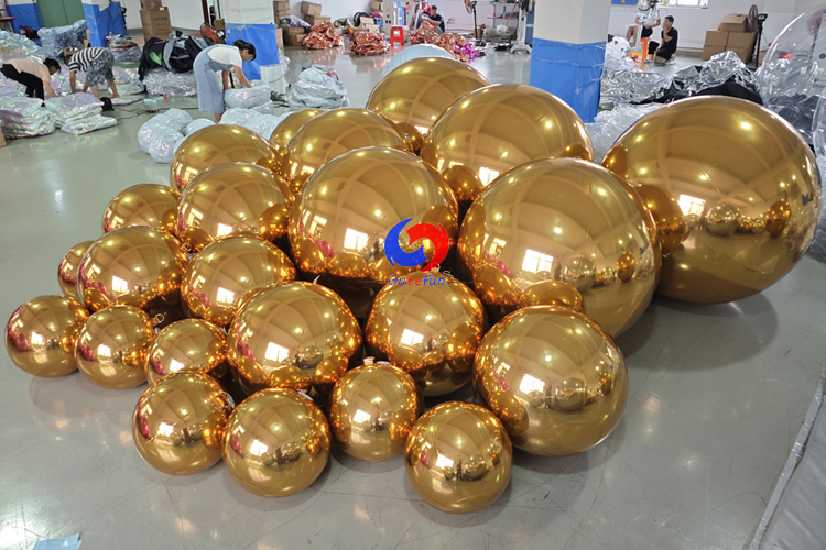 Gold shiny balls