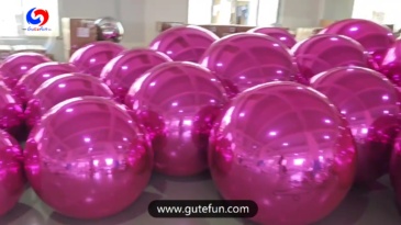 Rose red shiny balls