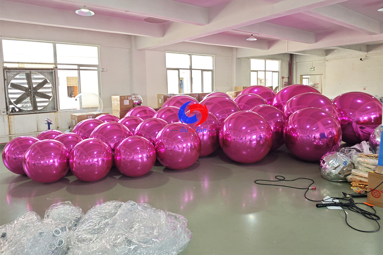 Rose red shiny balls