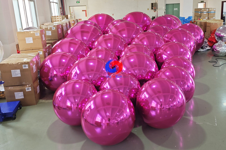 Rose red shiny balls