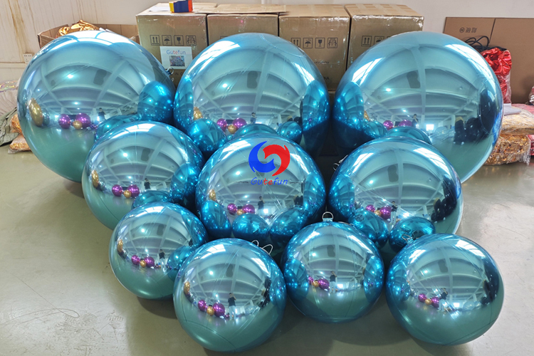 Teal /light blue big shiny balls