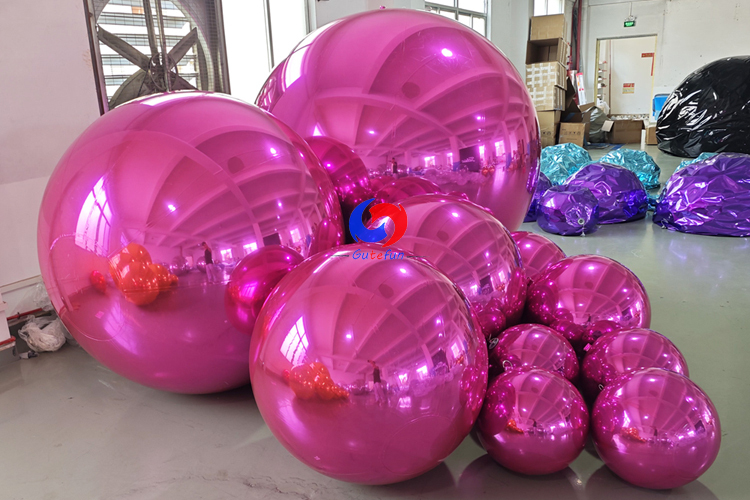 Rose red /Hot pink big shiny balls