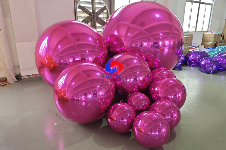 Rose red /Hot pink big shiny balls
