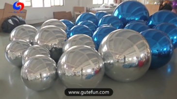sport theme party events backdrop decoration giant big shiny balls Silver Blue Balloon Orbs / spheres