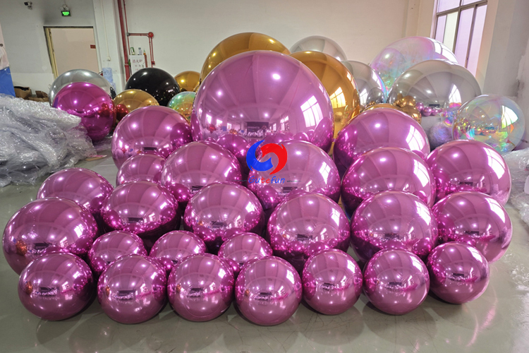 Giant pink shiny balls
