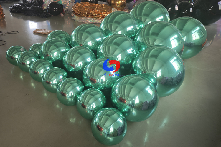 Light green big shiny balls