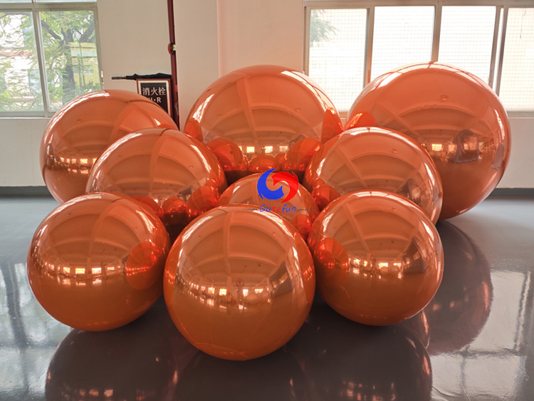 Reusable giant Fluorescent orange big shiny balls for Luxury Christmas🎅 party events backdrop decorations