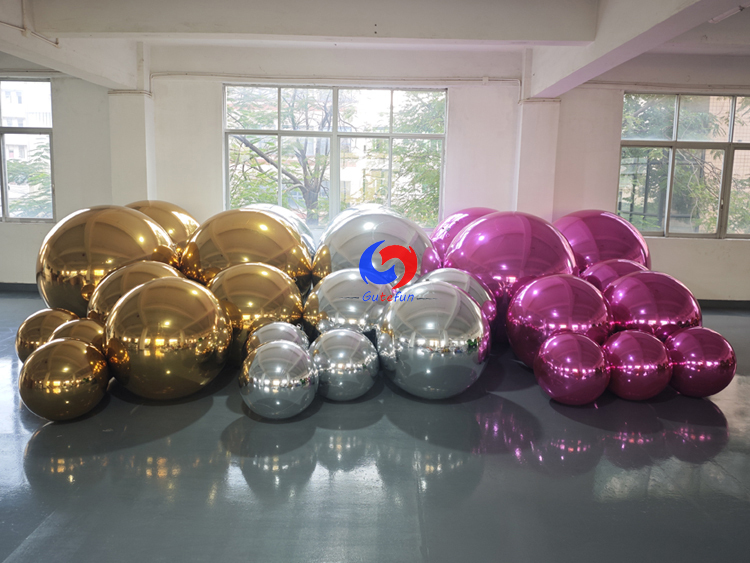 Gold + Silver + Hot pink big shiny balls bundles for creating unique party birthday events backdrop Christmas decorations