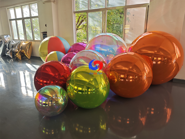 Orange + Green+ Red + Iridescent + pink big shiny balls bundles for creating unique party birthday events backdrop Christmas decorations