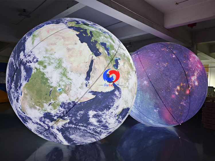 manufacture Earth planet galaxy planet inflatable model with led lighting