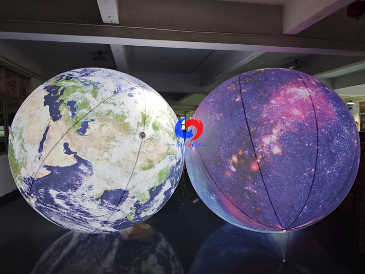manufacture Earth planet galaxy planet inflatable model with led lighting