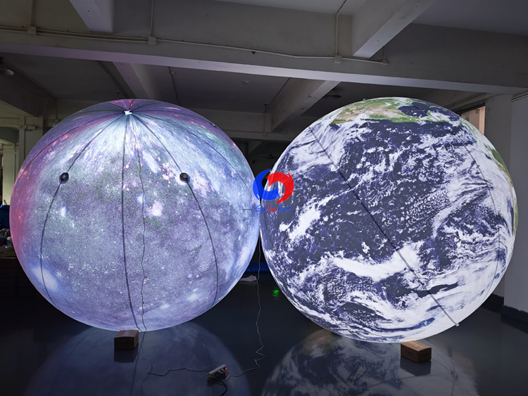 manufacture Earth planet galaxy planet inflatable model with led lighting