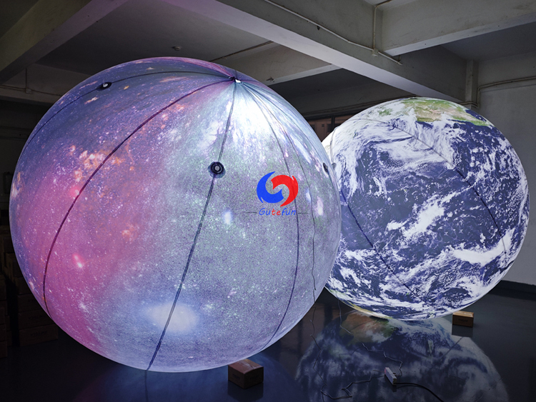 manufacture Earth planet galaxy planet inflatable model with led lighting