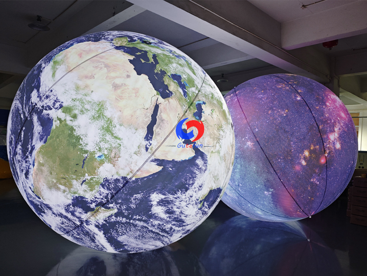 manufacture Earth planet galaxy planet inflatable model with led lighting