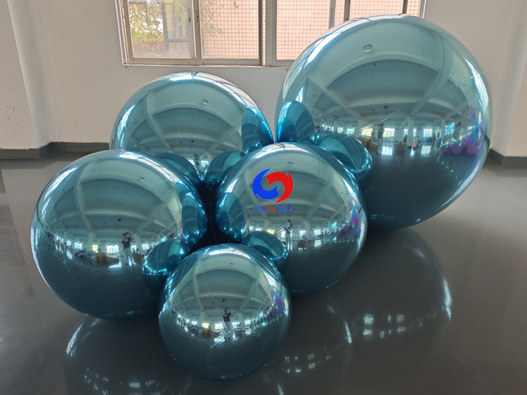 Teal / light blue big shiny balls for luxury party events balloons decorations
