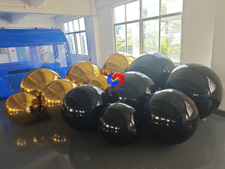 Large party events birthday Luxury decor Reusable Giant Gold + Black big shiny balls bundles
