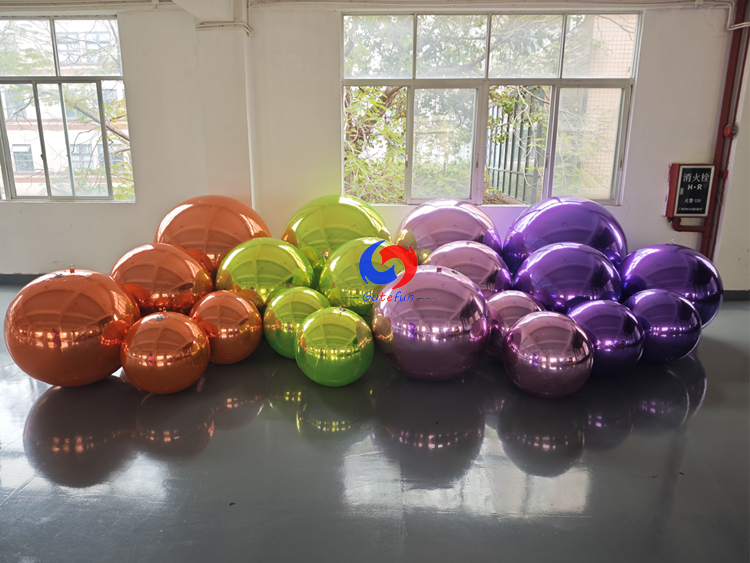 Orange + Green + Pink + Purple shiny balls bundle for luxury party events decorations