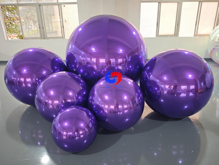 Giant purple shiny balls for luxury party events decorations