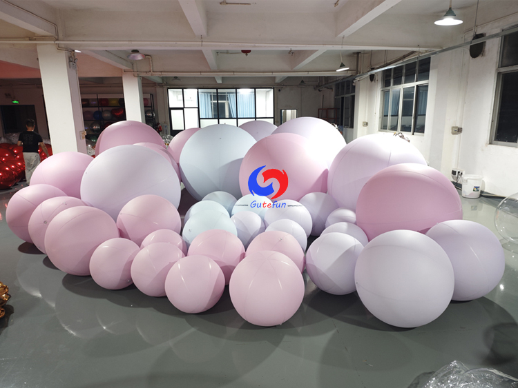 Custom giant pink baby blue inflatable Pastel colors matt balls