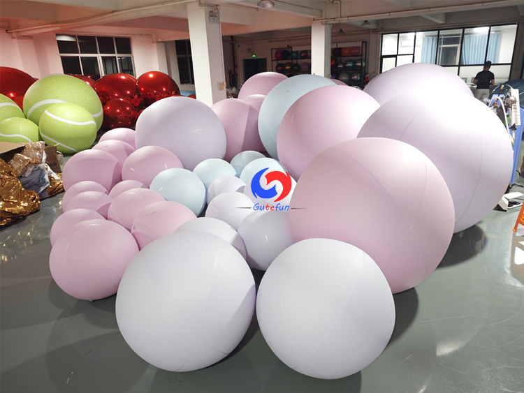 Custom giant pink baby blue inflatable Pastel colors matt balls