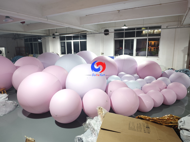 Custom giant pink baby blue inflatable Pastel colors matt balls