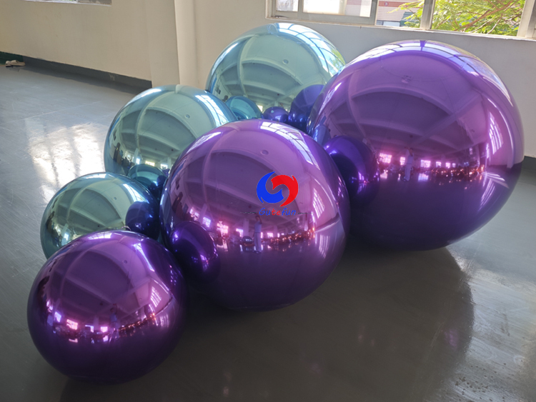 3Pcs purple +3pcs teal shiny balls