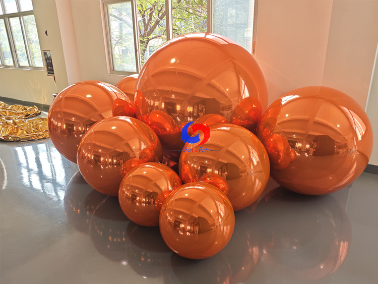 8Pcs dark orange shiny balls