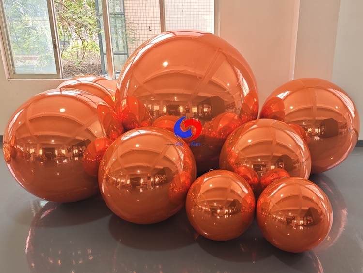 8Pcs dark orange shiny balls