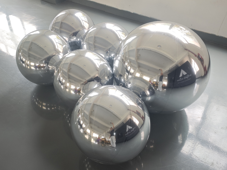 6Pcs silver shiny balls