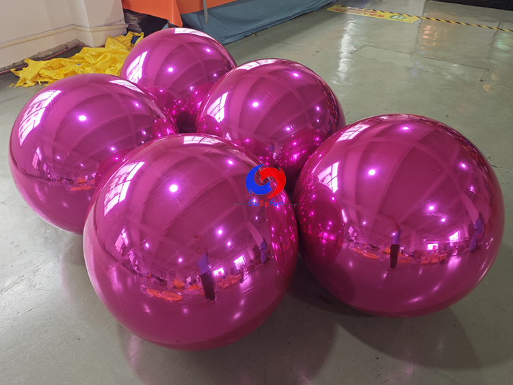 5Pcs hot pink shiny balls