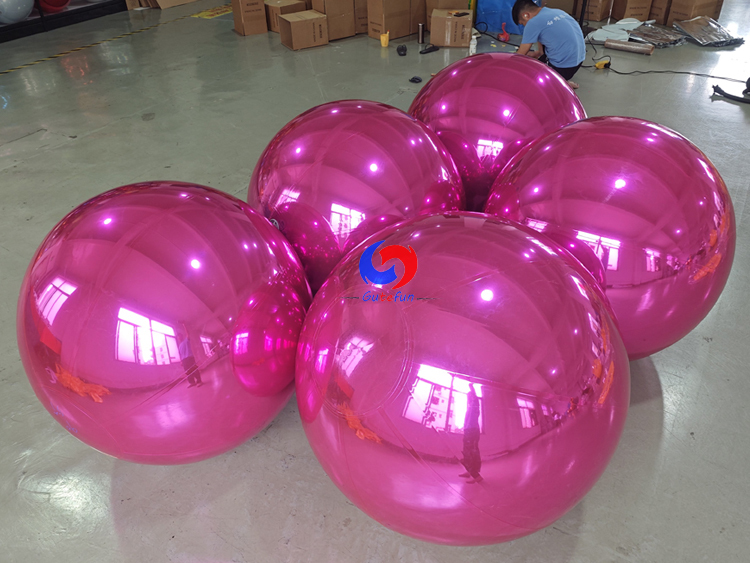 5Pcs hot pink shiny balls