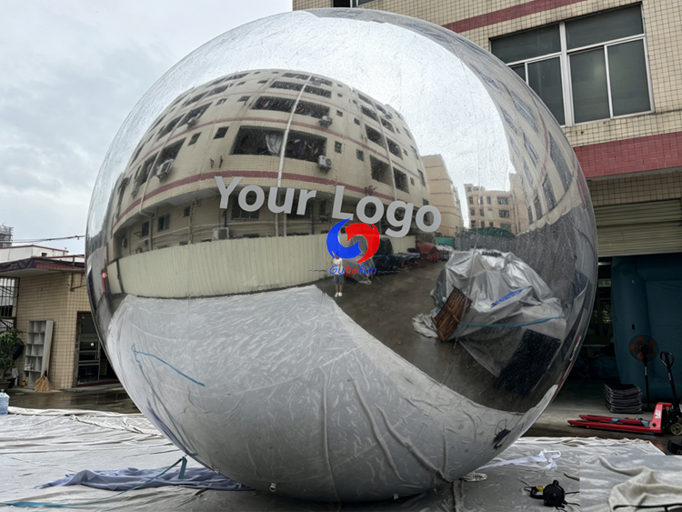 Custom 5M Inflatable Mirror Ball, Seamless Chrome Inflatable Mirror Sphere for Brand Events, Festivals & Commercial Displays