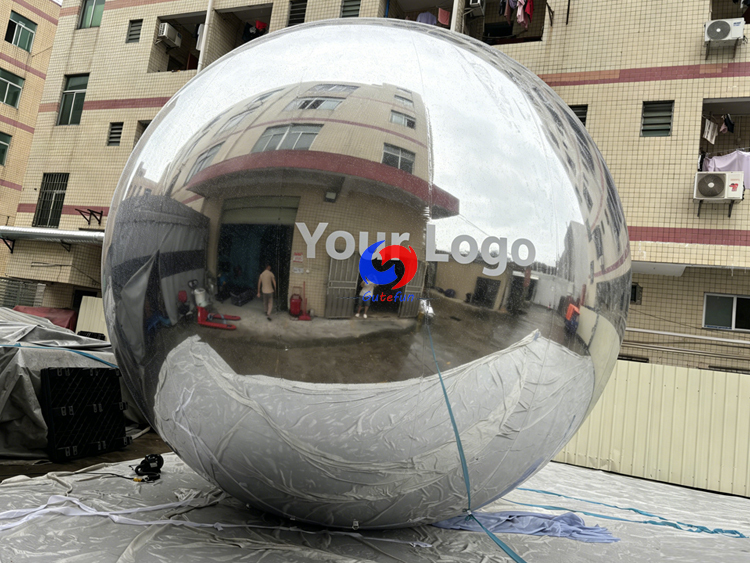 Custom 5M Inflatable Mirror Ball, Seamless Chrome Inflatable Mirror Sphere for Brand Events, Festivals & Commercial Displays
