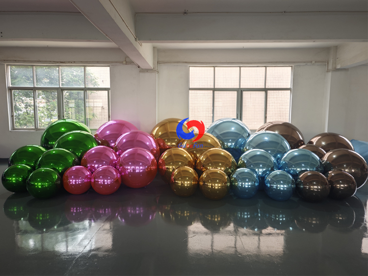 6pcs iridescent +6pcs hot pink +6pcs purple +6pcs dark green + 6pcs dark orange +6pcs dark bule shiny balls