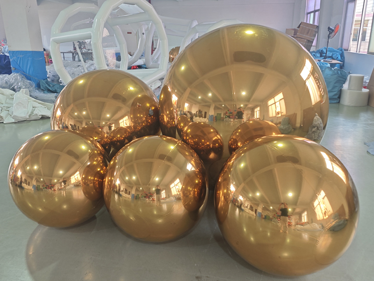 5Pcs Luxury Gold Inflatable Mirror Ball Set | Premium Event Decor