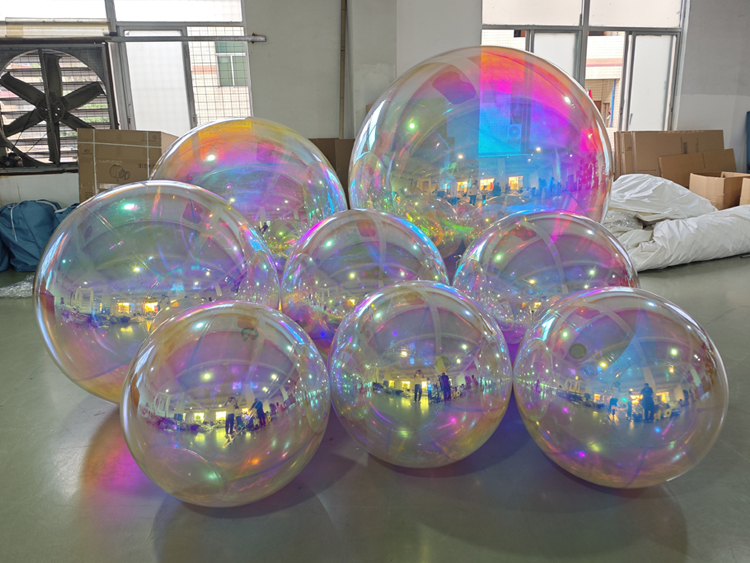 8 pcs Iridescent Rainbow Inflatable Mirror Balls | Factory Direct Wholesale
