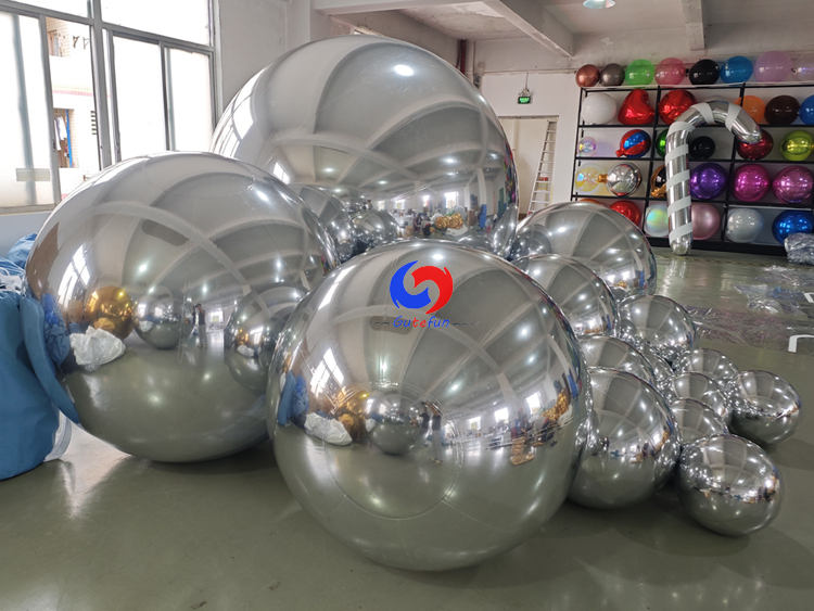 15pcs Chrome Silver Inflatable Mirror Orbs | All-event trending decor