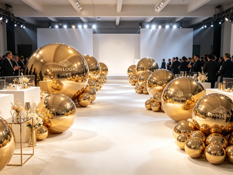 15pcs Luxury Gold Inflatable Mirror Orbs | Premium Event Decor Factory Supply
