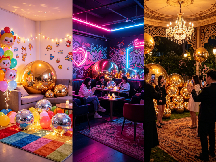 15pcs Luxury Gold Inflatable Mirror Orbs | Premium Event Decor Factory Supply