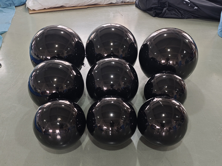 9pcs Gloss Black Inflatable Mirror Ball | Factory Direct Custom Decor